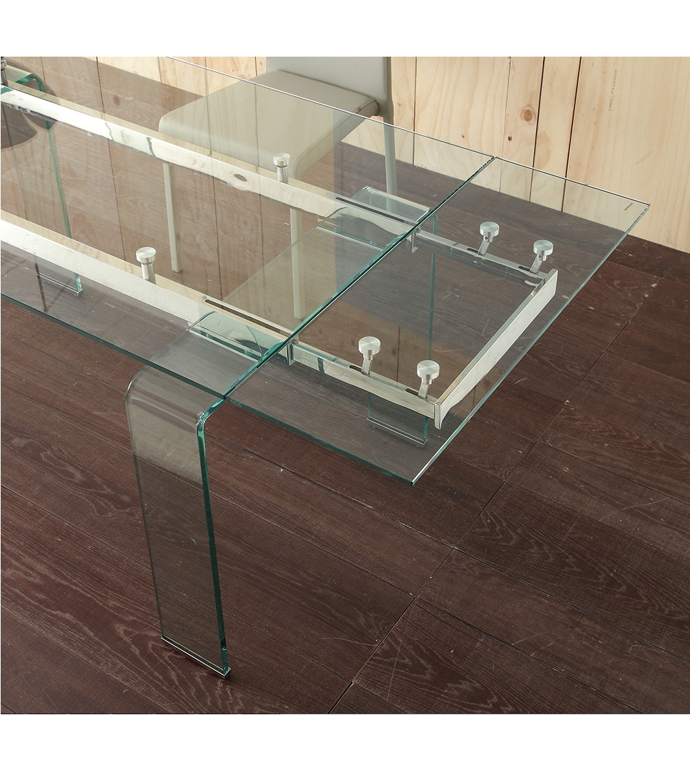 Mini Glass tavolo in vetro allungabile di design