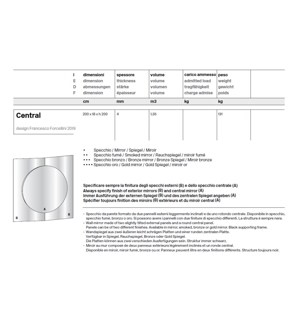 Specchio rotondo doppio girevole di design Shiki