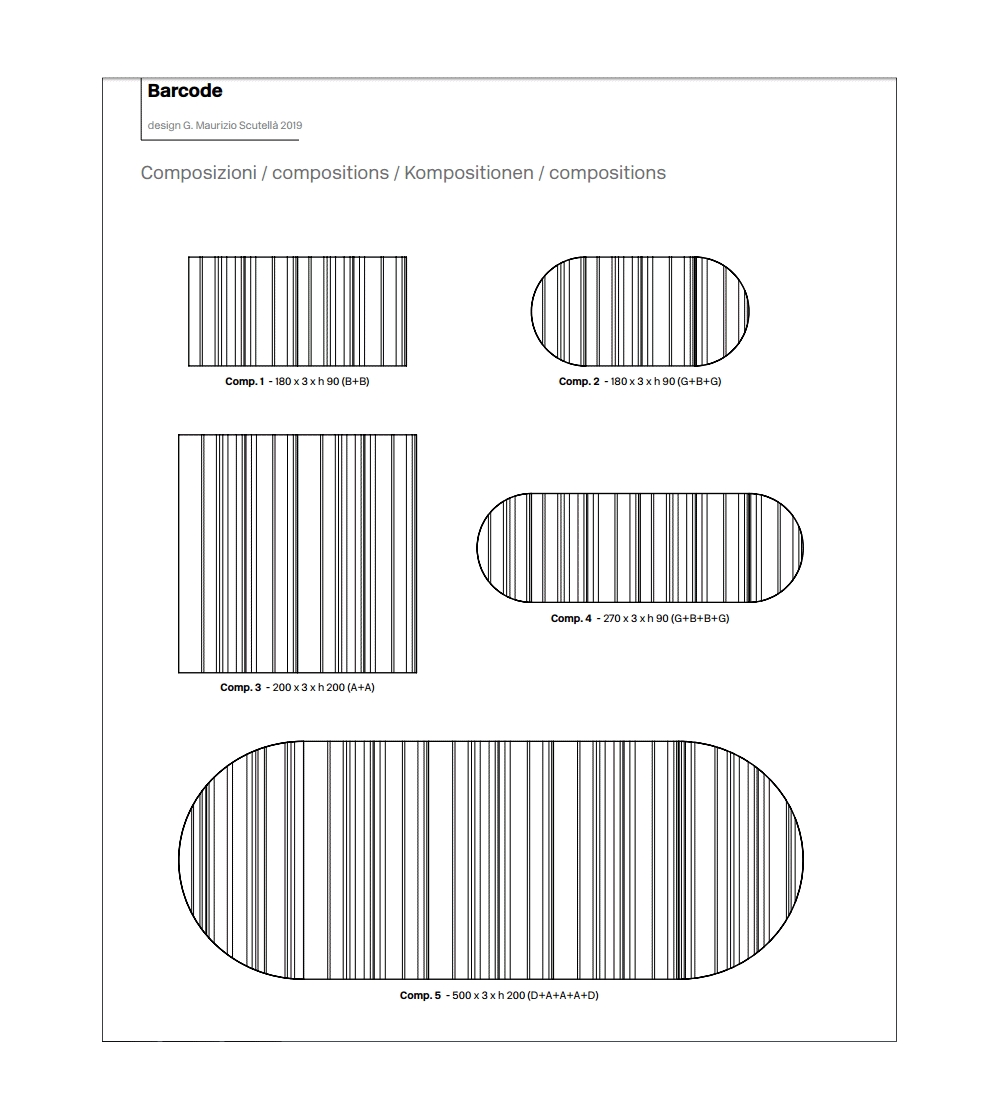 Specchio arredo con fasce trasparenti Barcode