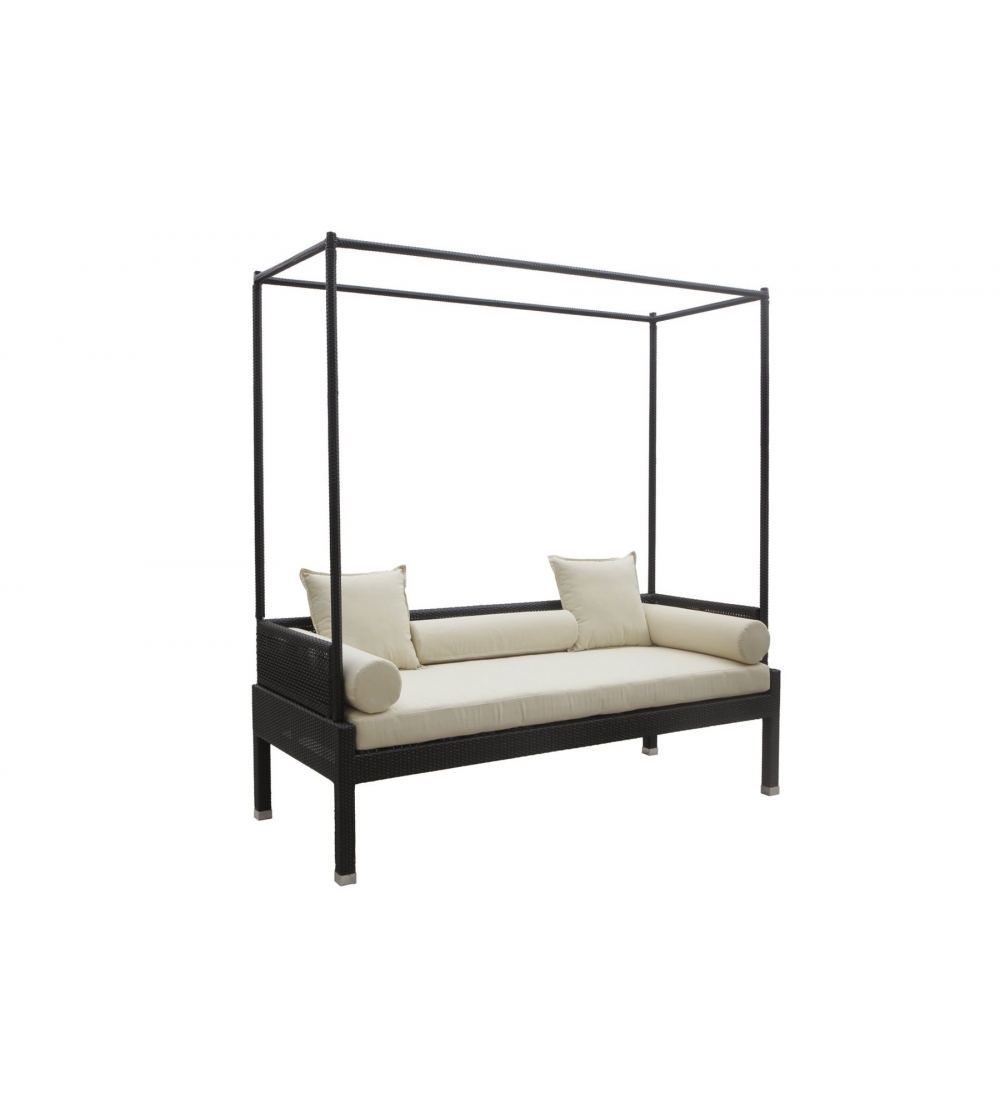 Daybed Design Esterno Lusso in Rattan Sintetico Intrecciato