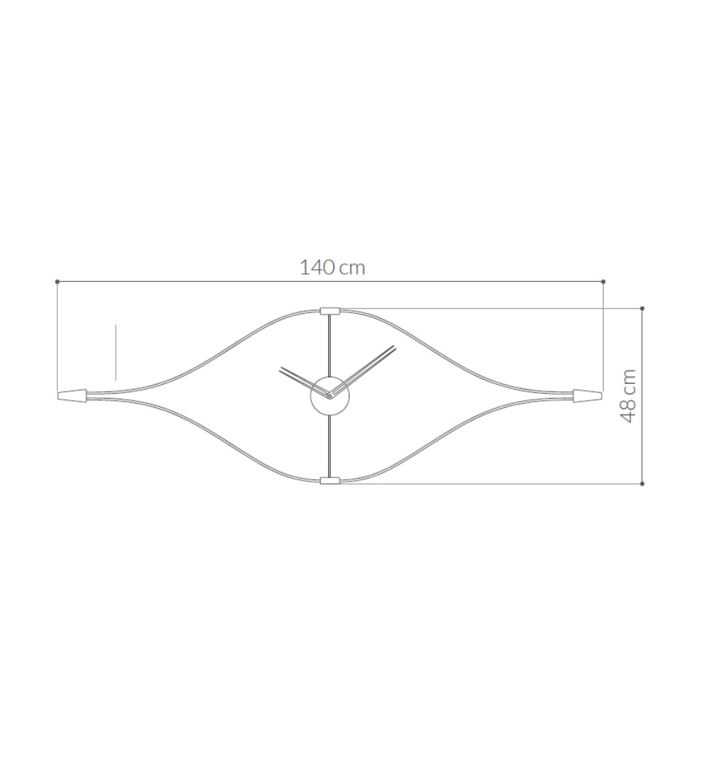 Orologio da parete con 12 segnali orari lancette nere Tacón I - Nomon