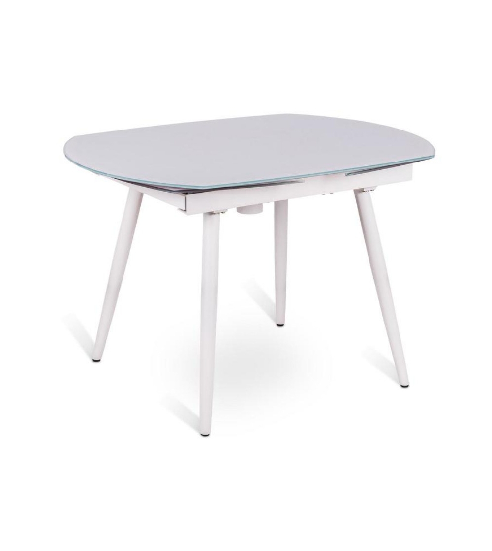 Stones Kyoto Four - Mesa de Comedor Extensible, Metal, Blanco, 120/180 x 90  x 76 cm : : Hogar y cocina