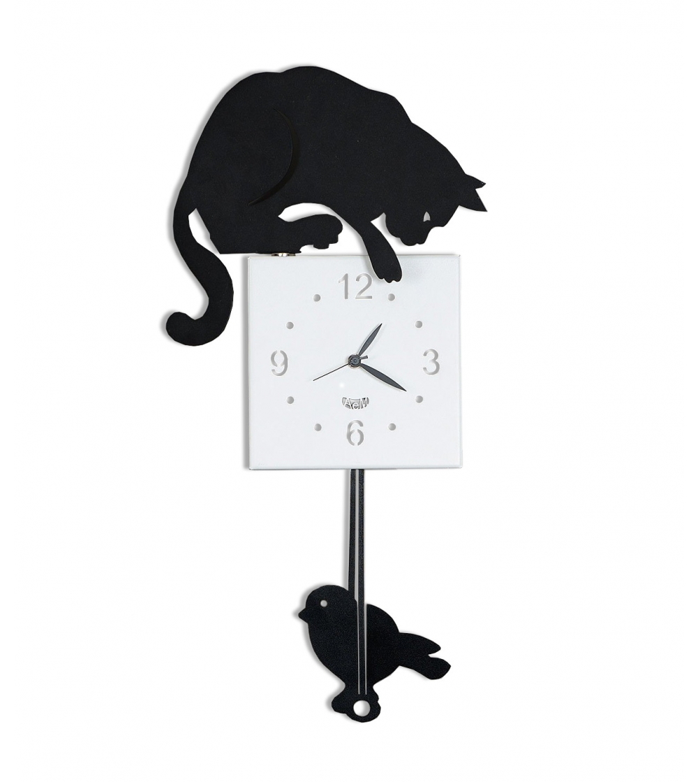 Hunter Cat Wall Clock Pendulum Arti Mestieri