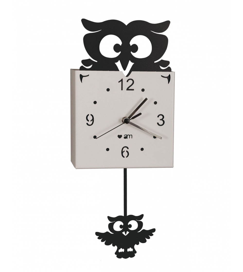 Owl Pendolum Wall Clock Arti Mestieri