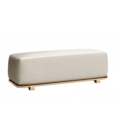 Pouf Vanity in pelle e tessuto blu CPRN Homood