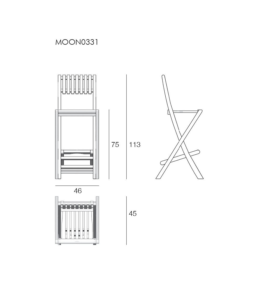 Tumbona Plegable Reclinable Moon - Il Giardino Di Legno