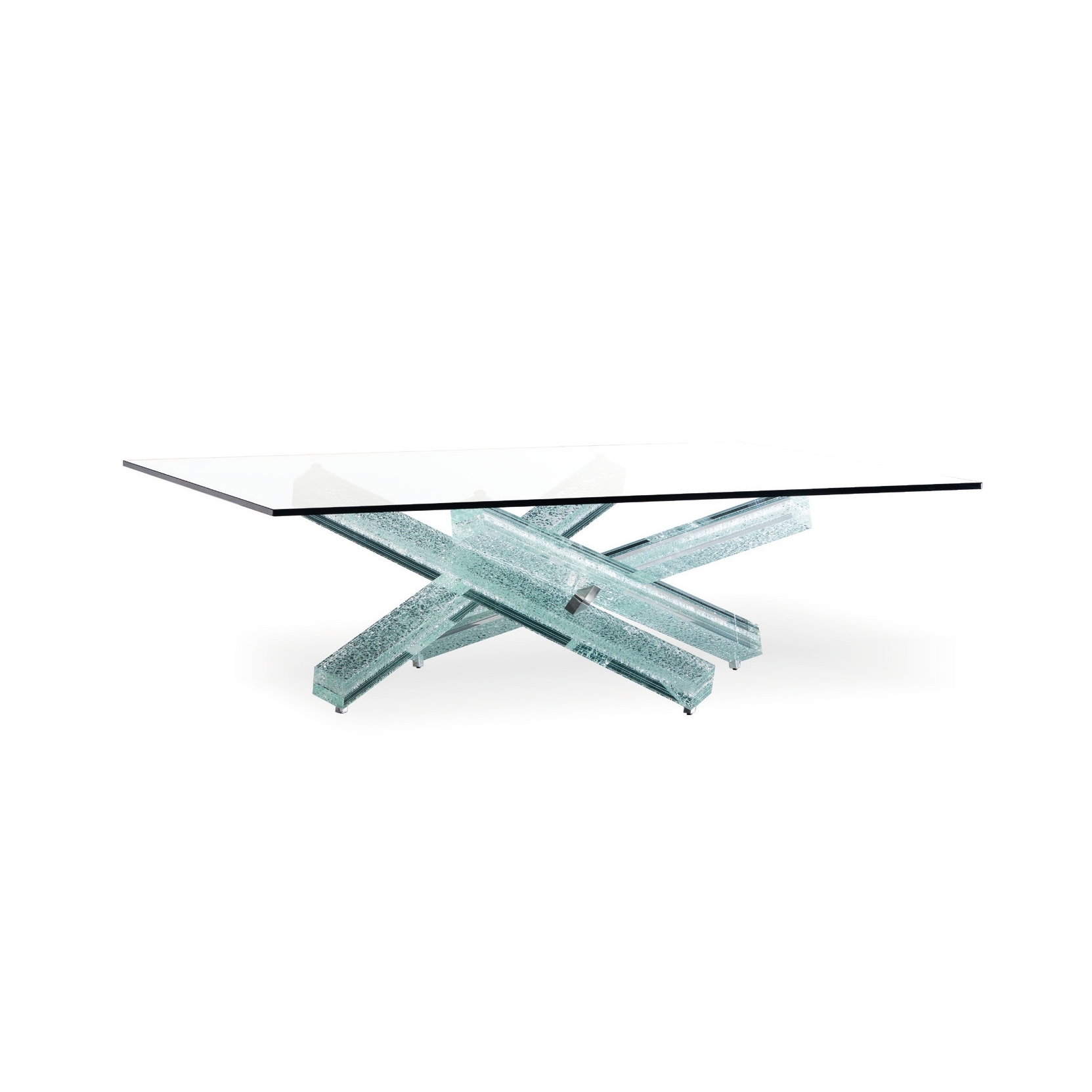 Table basse design Mikado / Artisanale en acier & bois massif