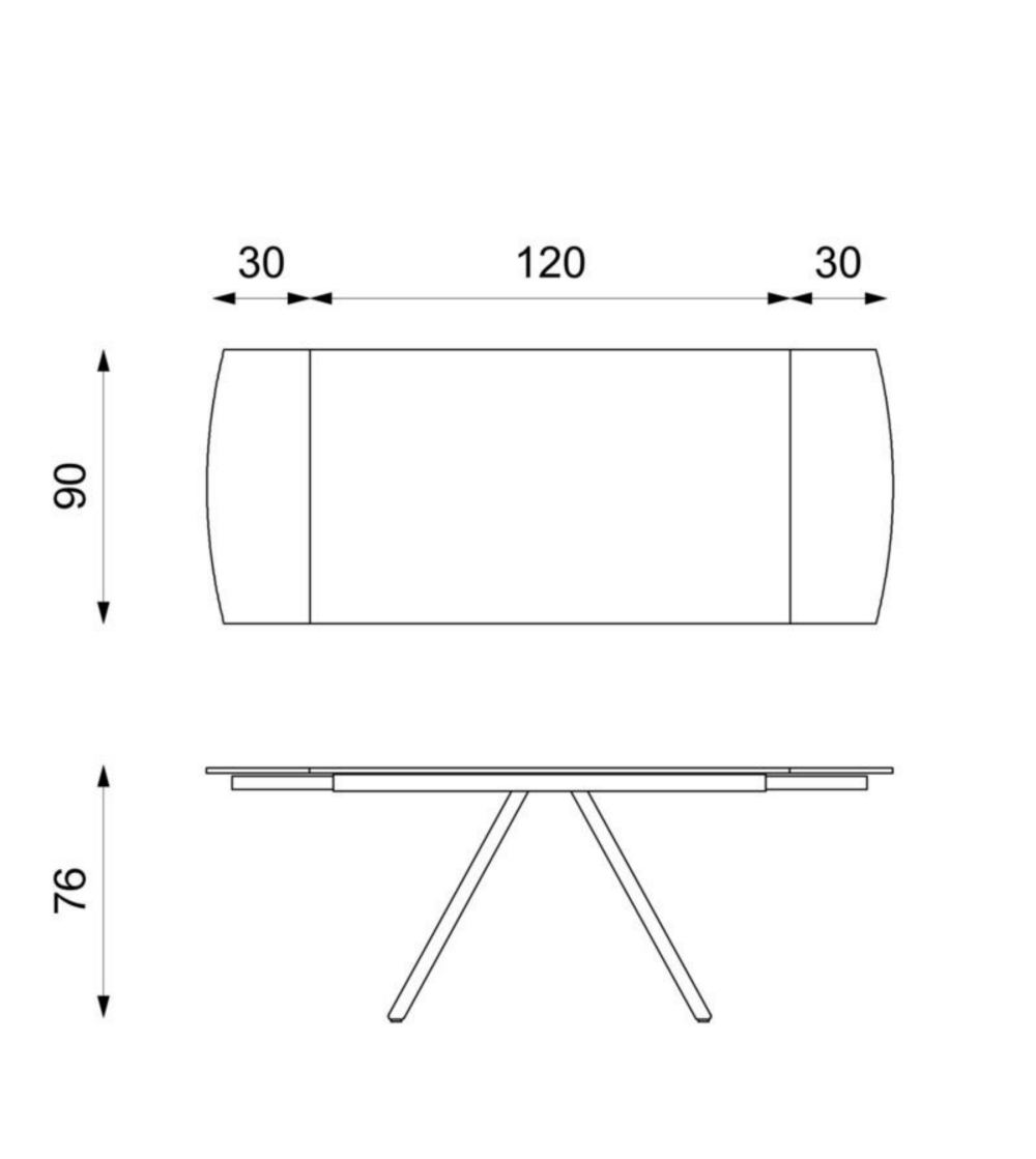 Stones Kyoto Four - Mesa de Comedor Extensible, Metal, Blanco, 120