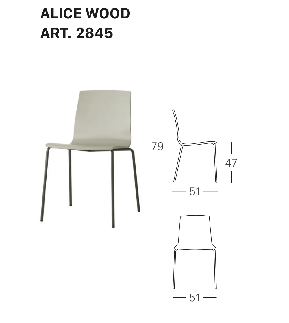 Set 2 Sedie Alice Wood - SCAB