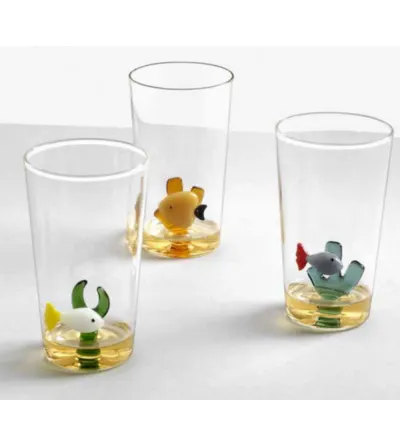 Set 3 Desert Plants Turquoise Cactus Longdrink Glasses - Ichendorf