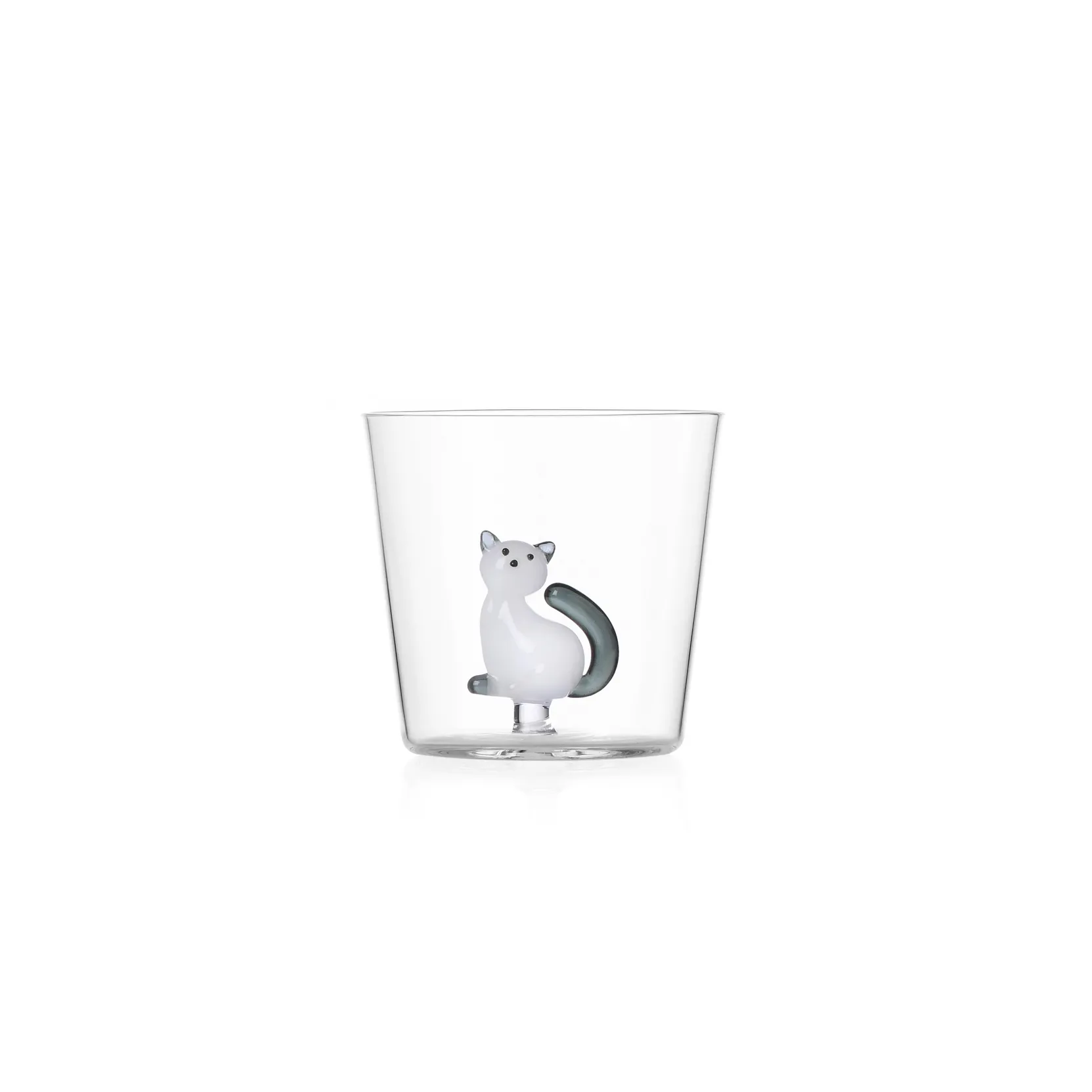 Set 3 Tabby Cat White Cat With Grey Tail Tumblers - Ichendorf