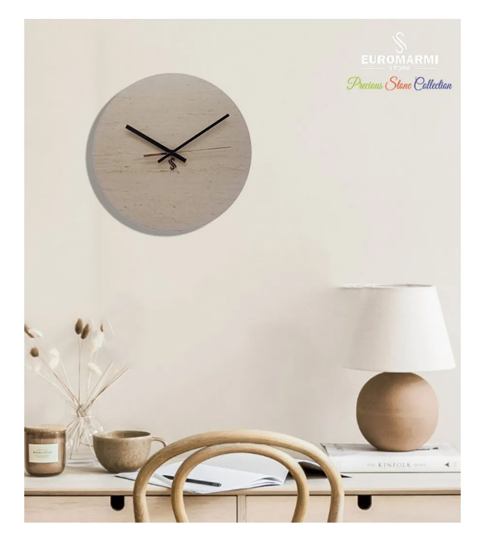 Round Moka Cream Wall Clock - Euromarmi Store