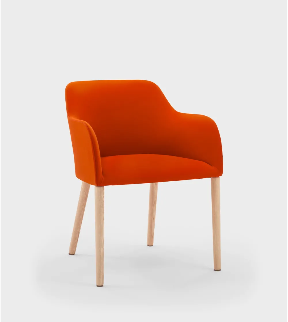 Viganò Office - Maggy Armchair with Wooden Base