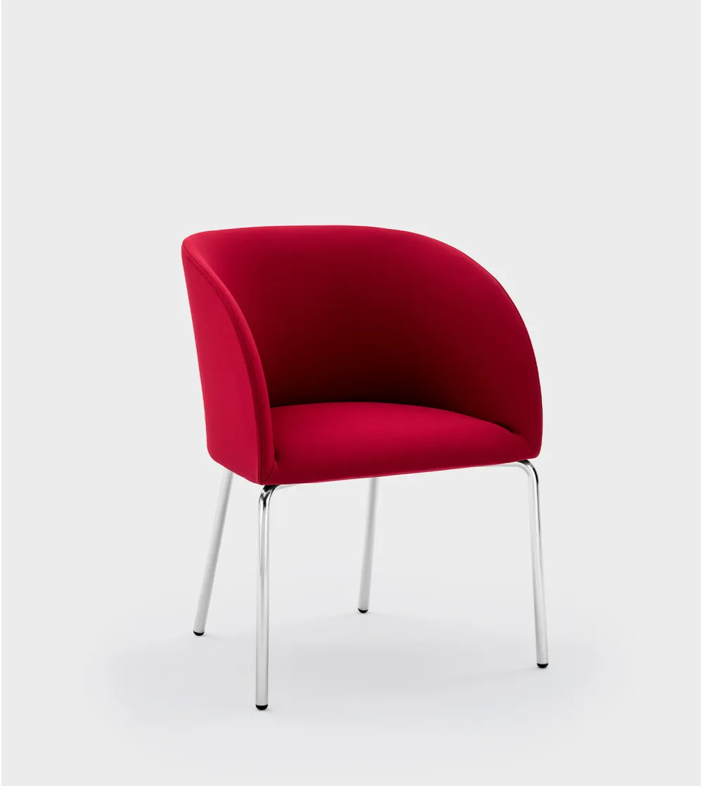 Viganò Office - Milly Armchair with Four Steel Legs