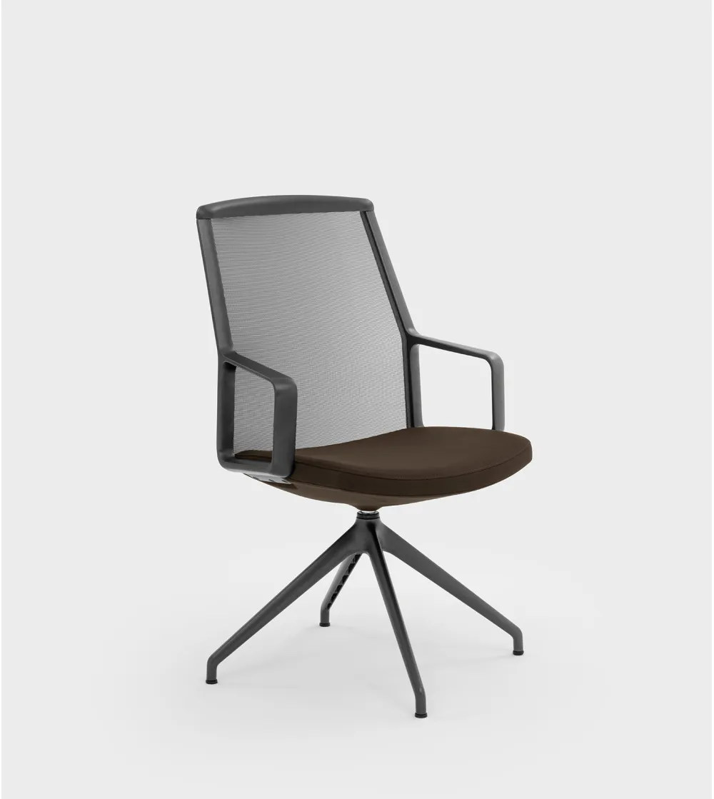 Viganò Office - Adele Armchair with Mesh Backrest and Pyramidal Base