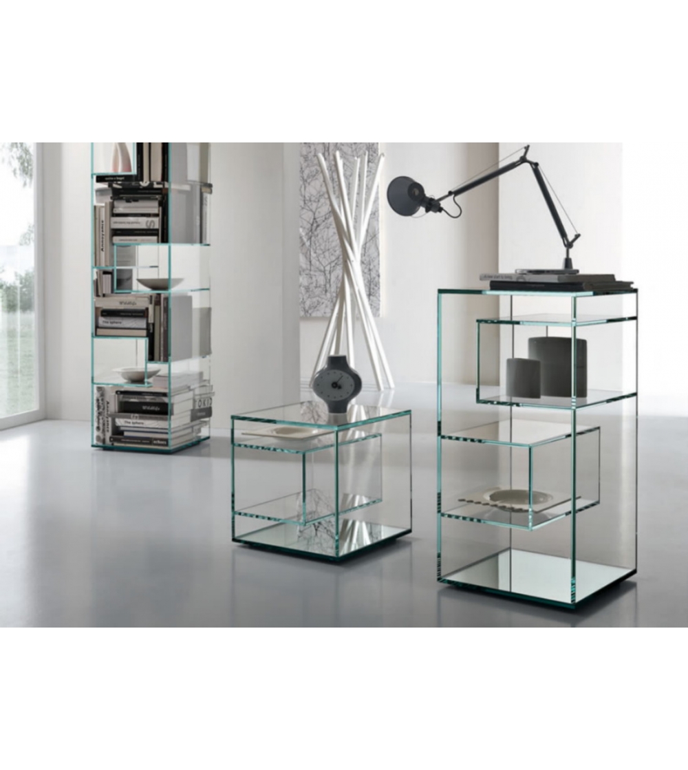 DELPHI Etagere bibliotheque en verre - 96 à 190 cm - Design Studio