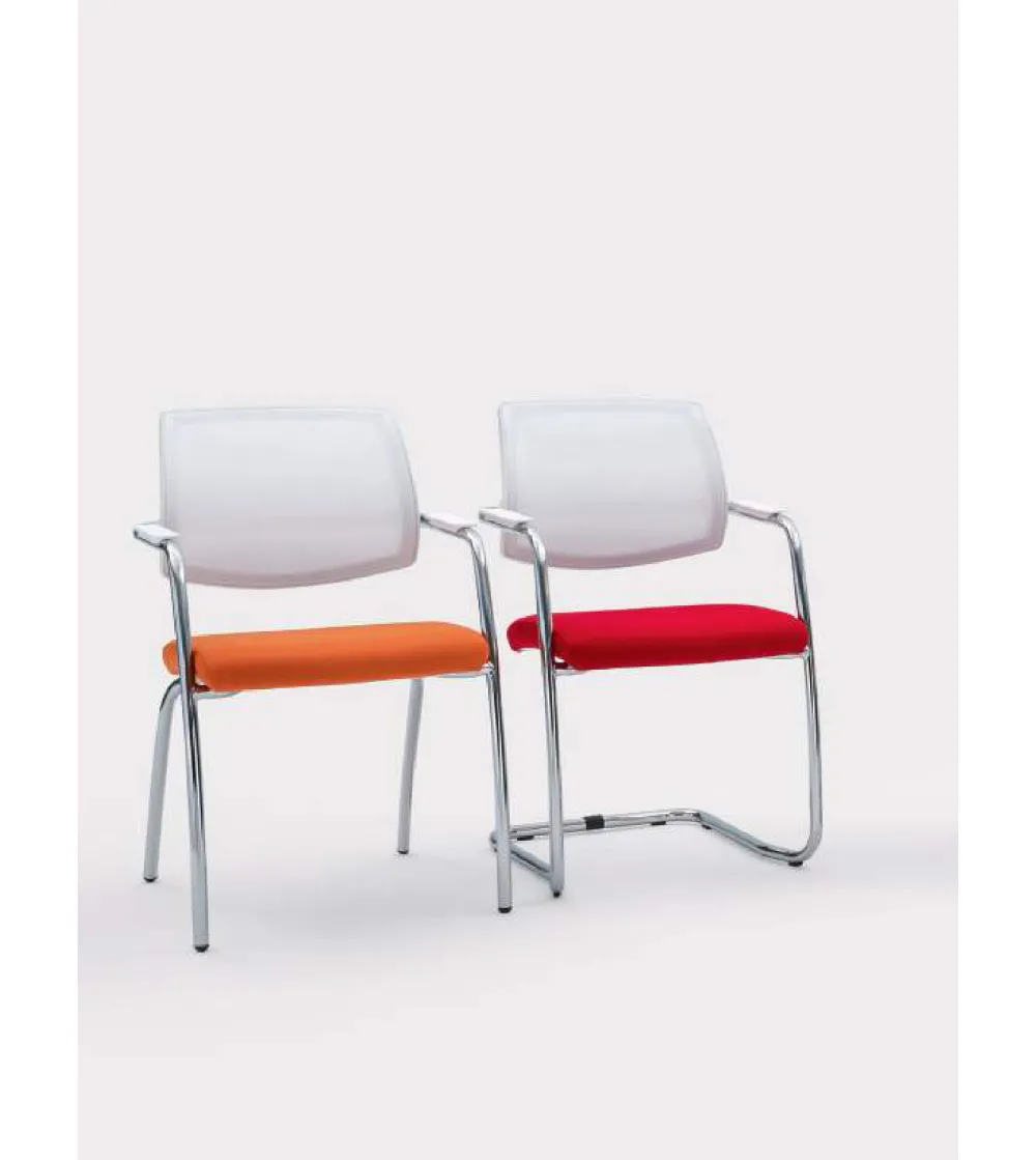 Viganò Office - Time Visitor Chair with Mesh Backrest