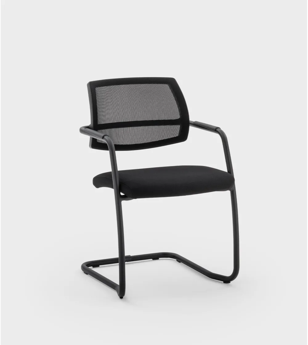 Viganò Office - Time Chair with Skid Frame and Mesh Backrest