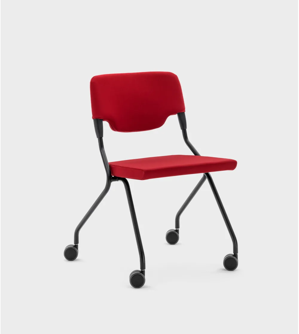 Viganò Office - Madam Collettività Chair on Castors with Upholstered Backrest