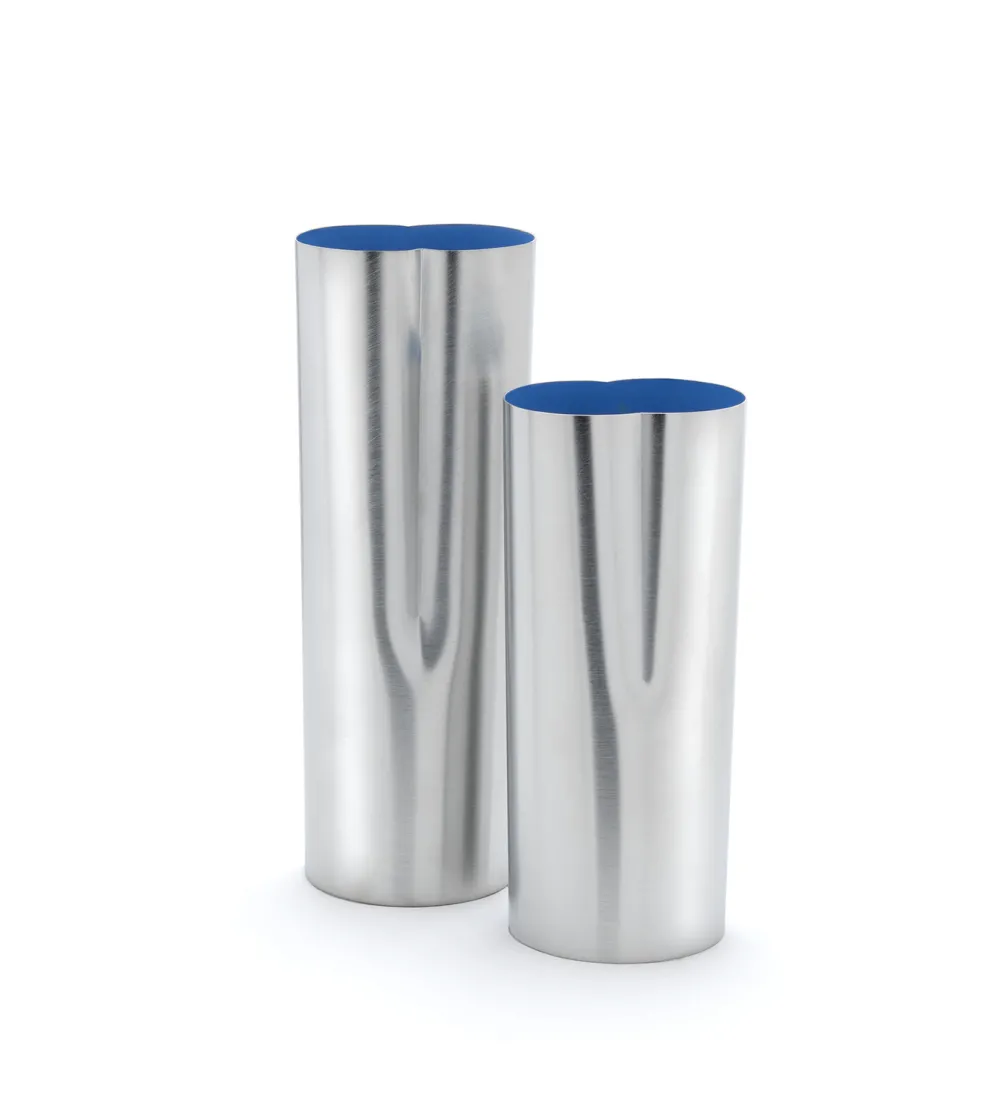 Lot 2 Vases Impronta Satin Bleu Atlantique - Mesa Design