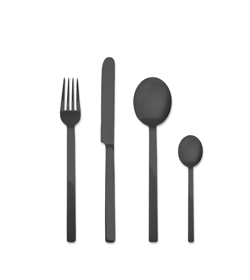 Mepra - Stile Black Glold by Pininfarina 24 Piece Cutlery Set