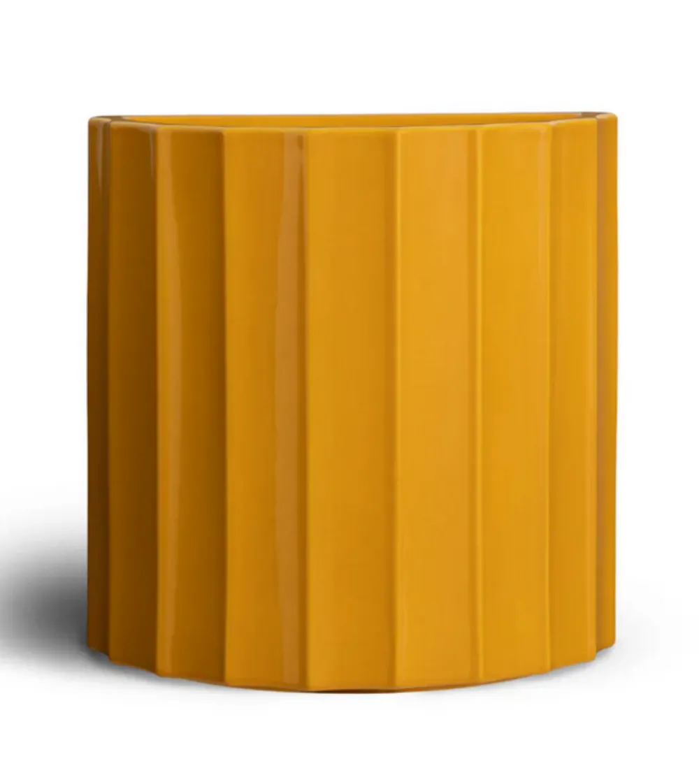 Vaso Da Parete Medio Giallo Collezione Torsi - Bitossi Ceramiche