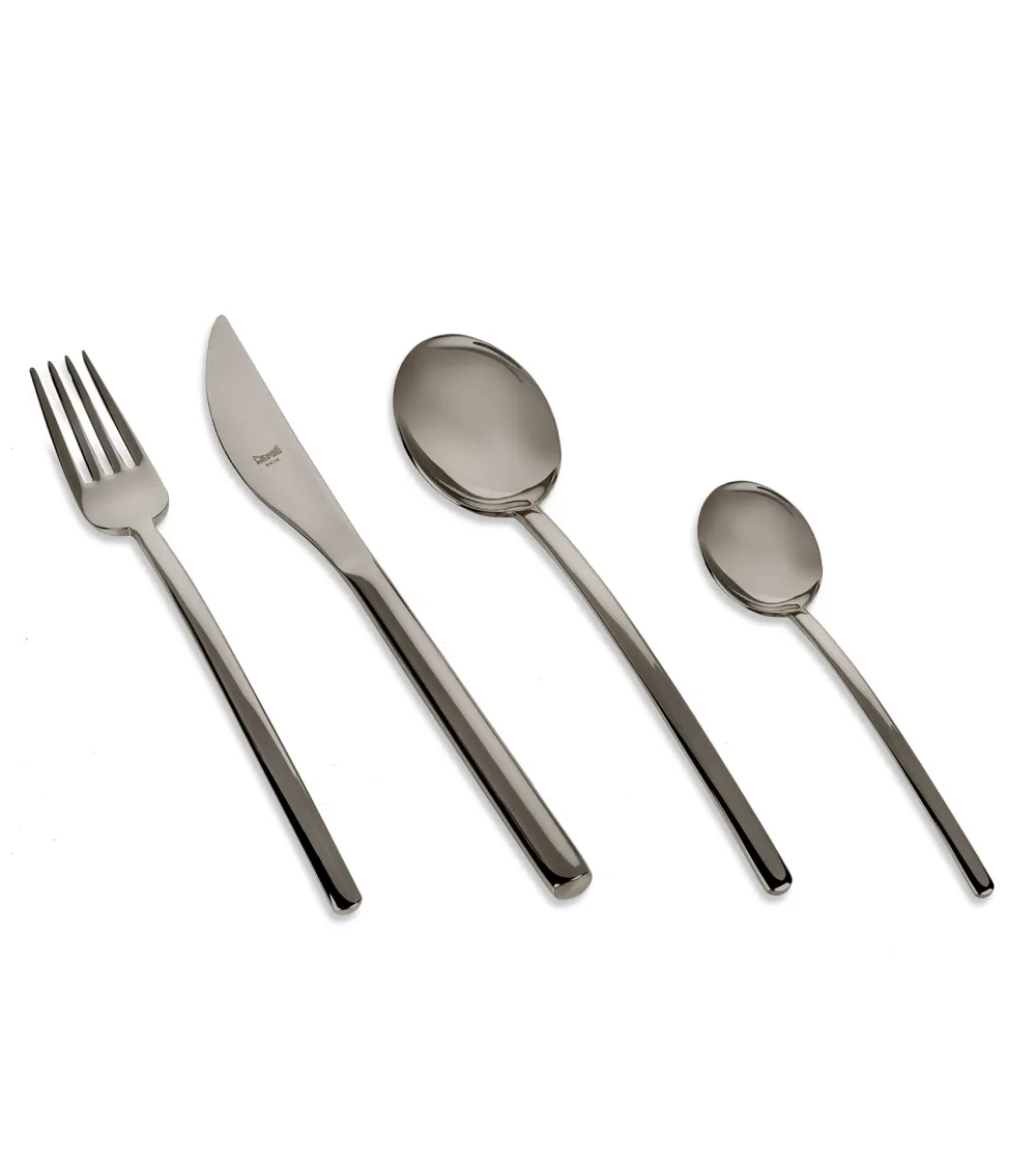 Mepra - Due Black Gold 24 Piece Cutlery Set