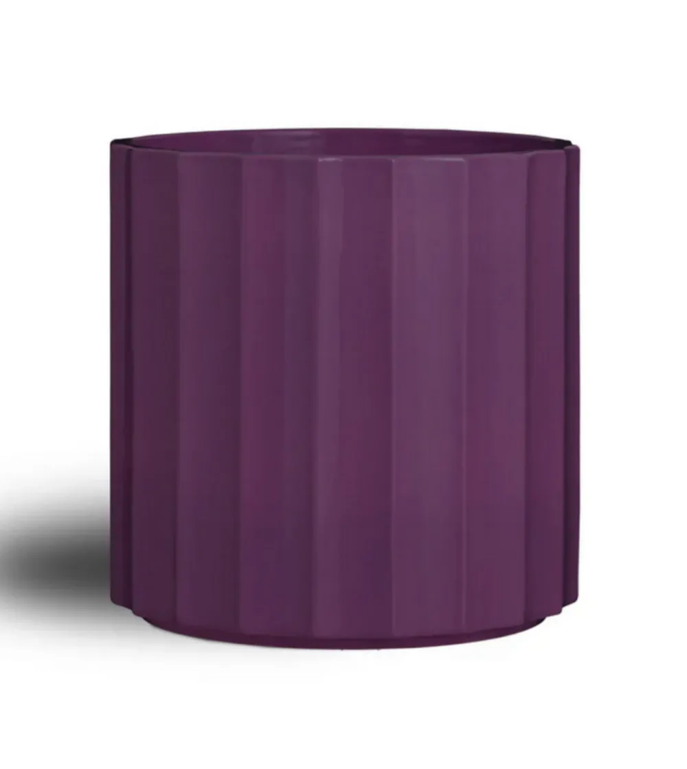 Bitossi Ceramiche - OBJ00013 Mittelgroße Violette Säulenvase aus der Torsi-Kollektion