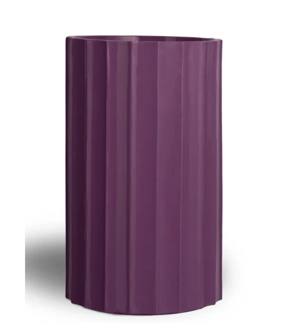 Bitossi Ceramiche - OBJ00003 Große violette Säulenvase aus der Torsi-Kollektion