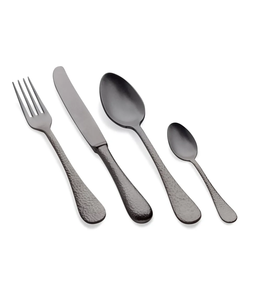 Mepra - Epoque Black Gold Pewter 24 Piece Cutlery Set