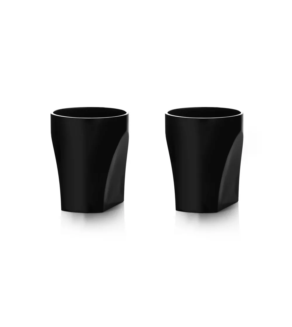 Juego de 2 Vasos Double Old Fashion Conversazione Negro - Arnolfo di Cambio