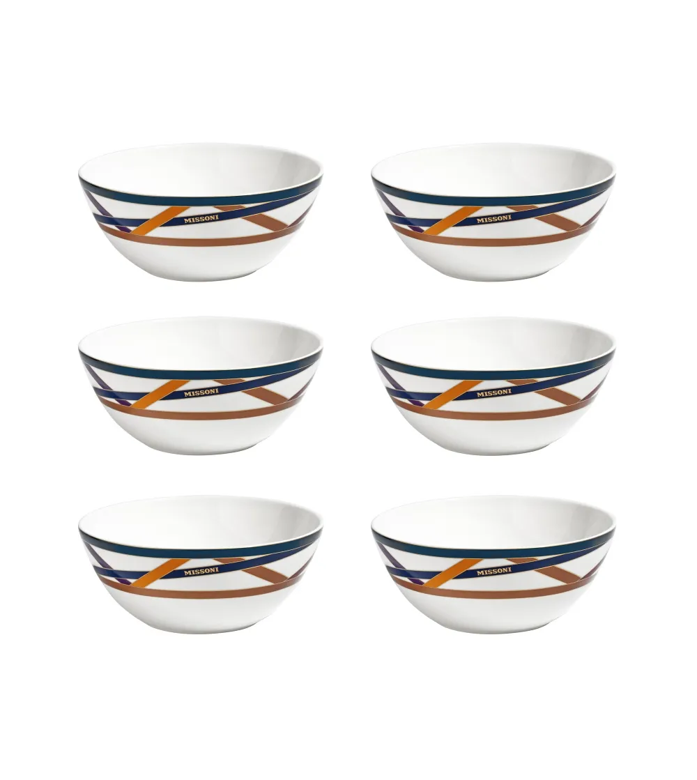 Missoni - Set of 6 Nastri Multicolor Soup Bowls