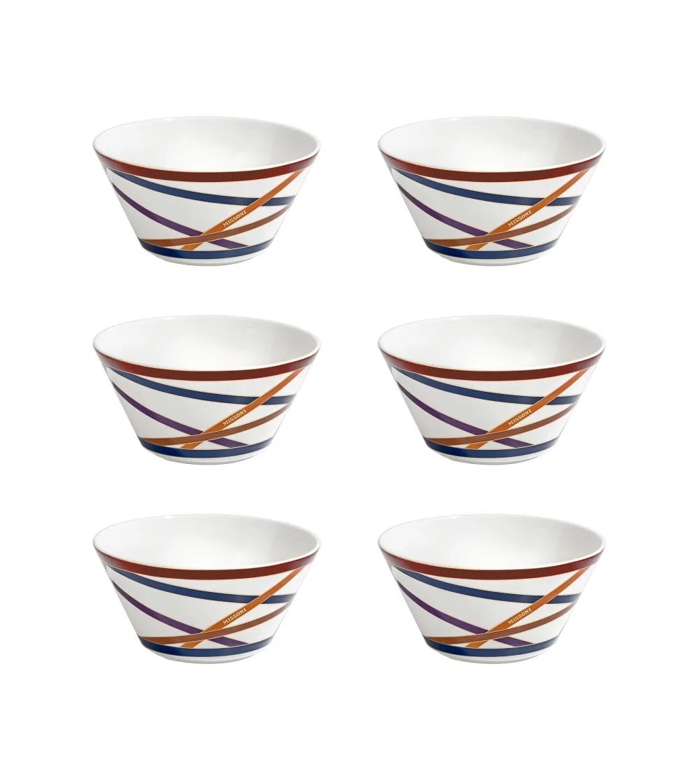 Missoni - Set of 6 Nastri Multicolor Fruit Bowls