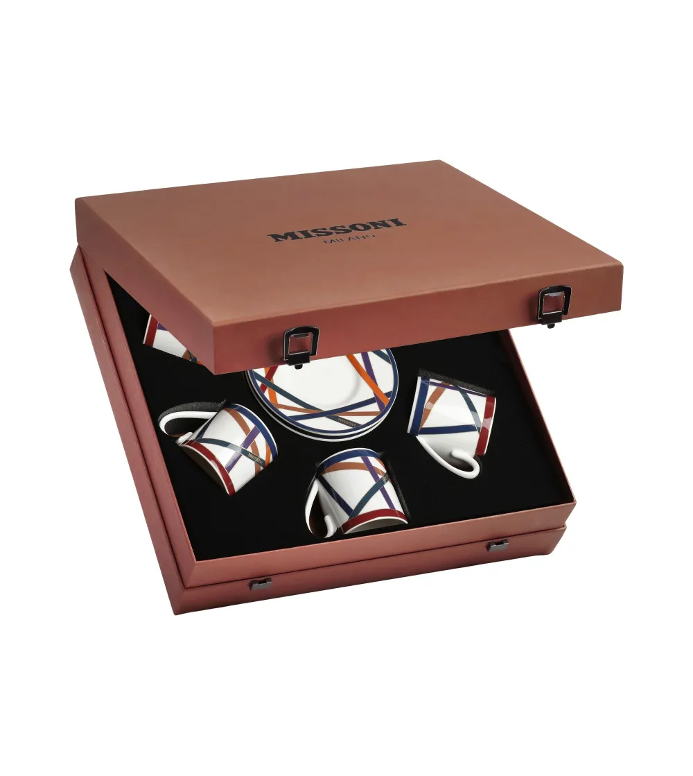 Luxury Box con 6 Tazas de Café Nastri Multicolor - Missoni