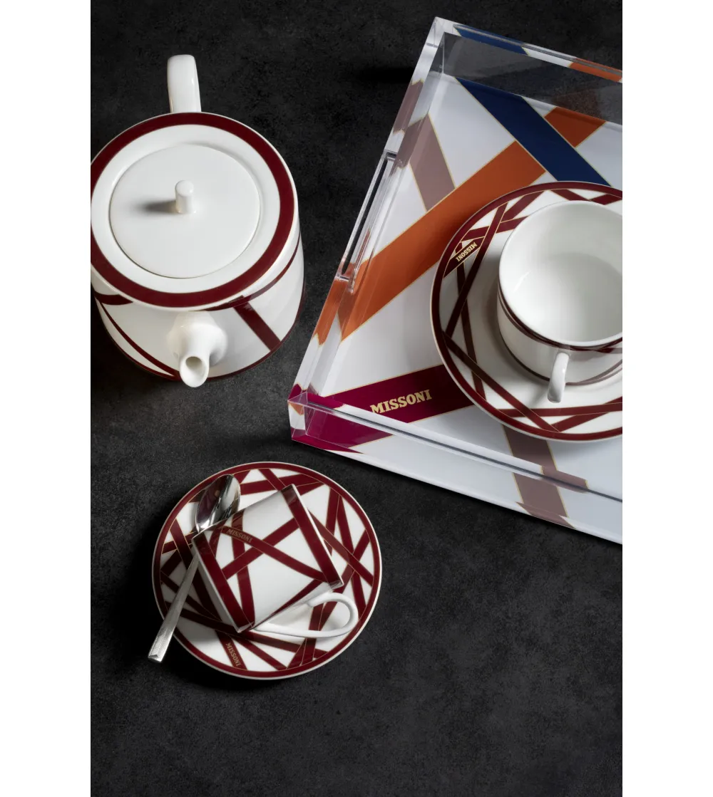 Missoni - 9 Piece Nastri Bordeaux Tea Service