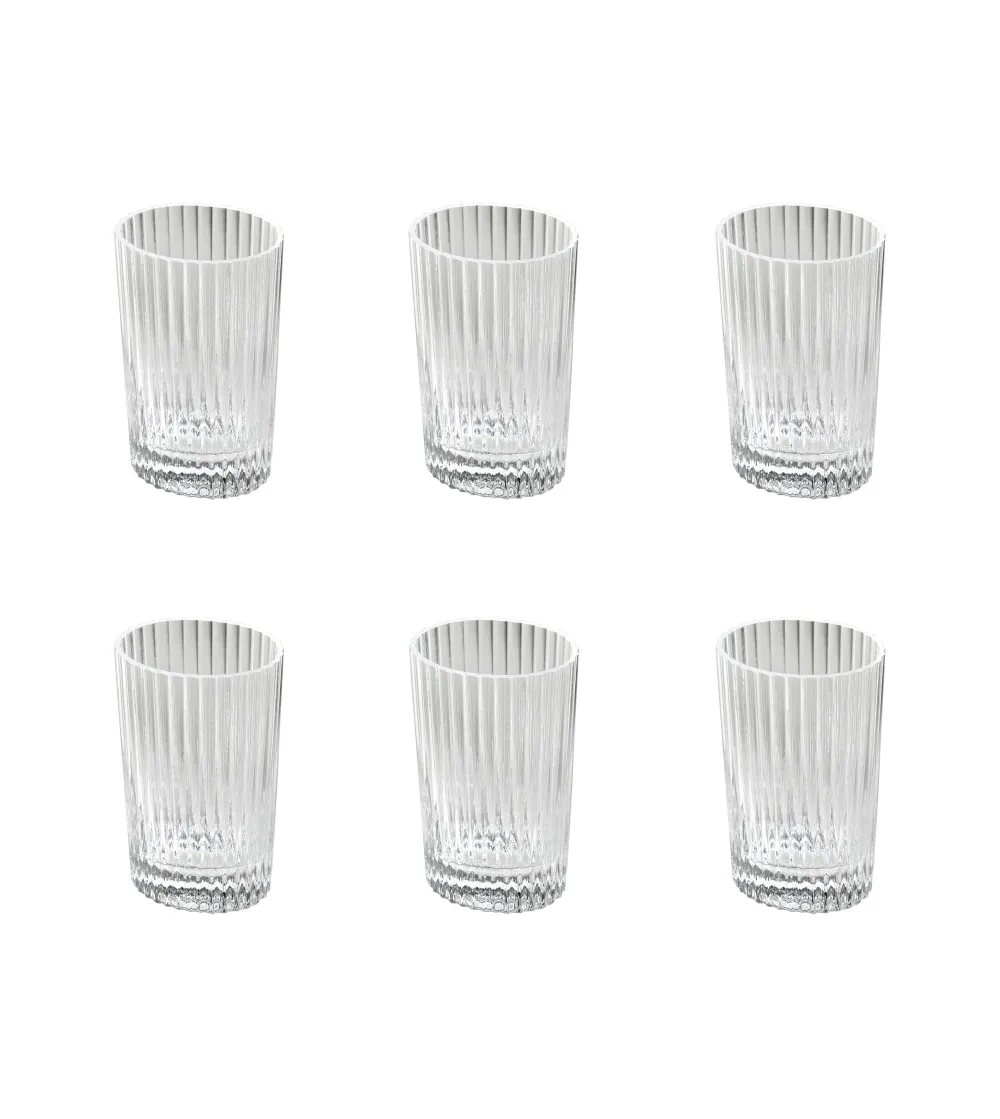 Juego de 6 Vasos de Agua Nastri Transparente - Missoni