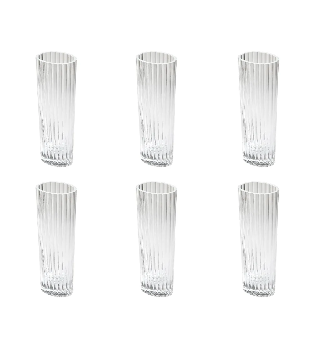 Missoni - Set of 6 Nastri Transparent Champagne Glasses