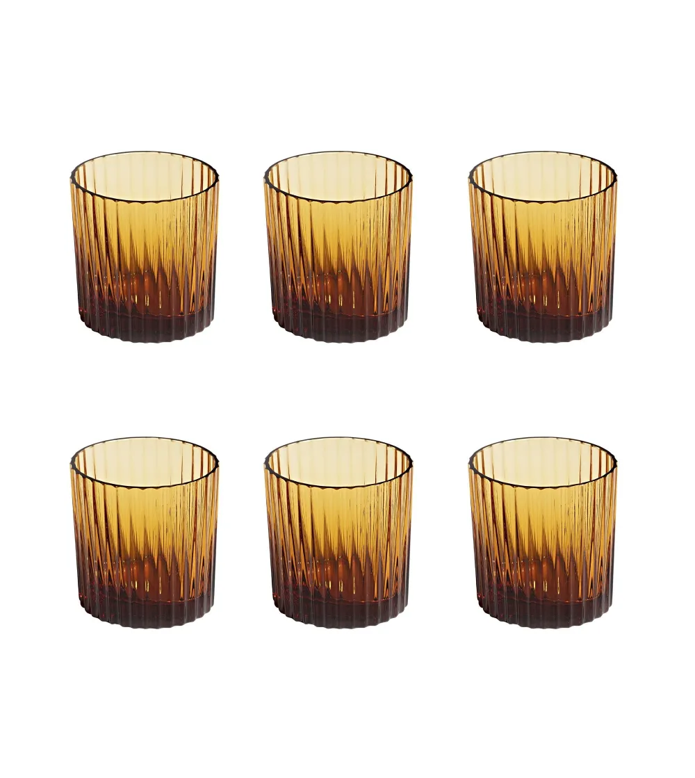 Missoni - Set of 6 Nastri Amber Wine Glasses