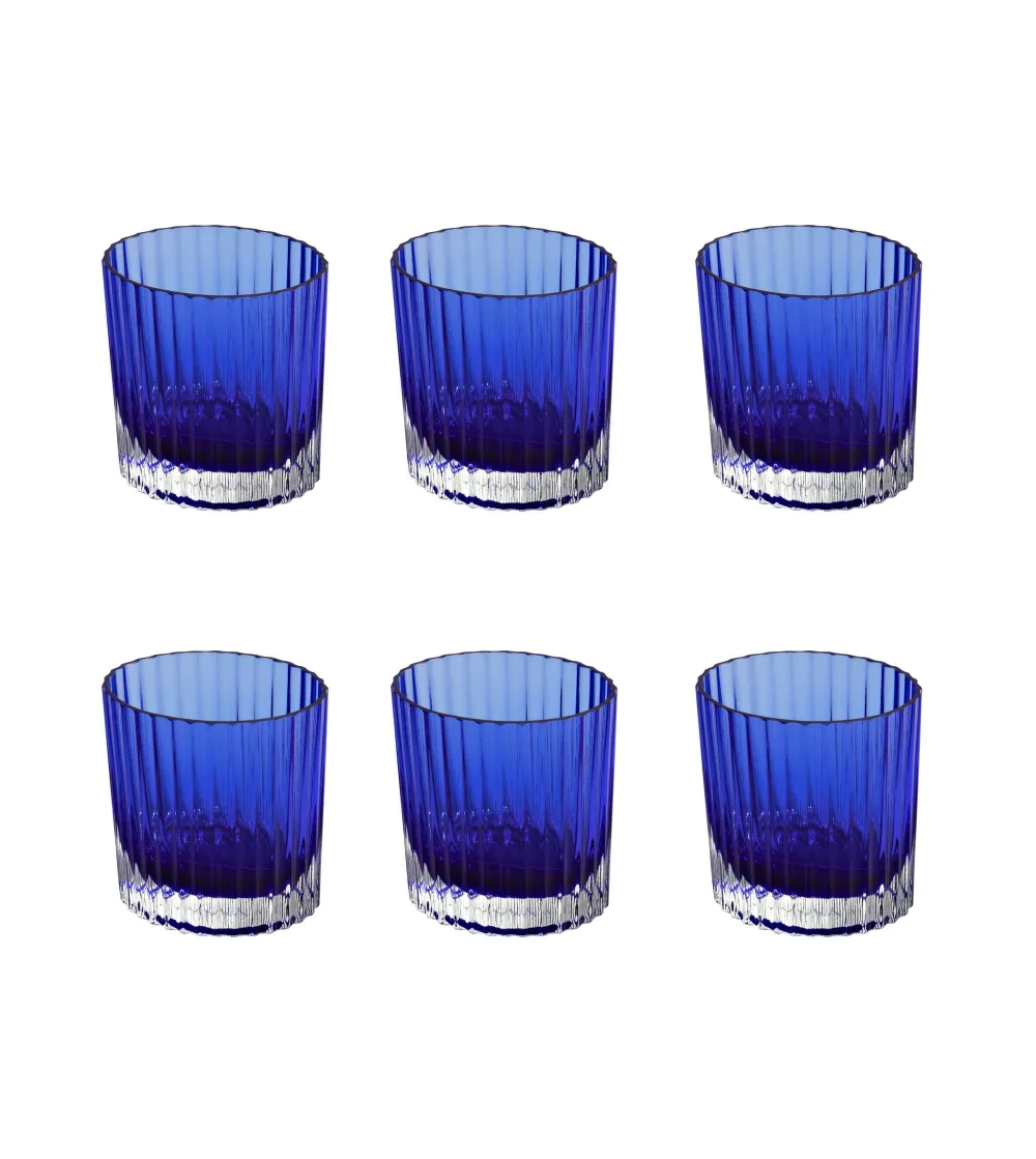 Missoni - Set of 6 Nastri Blue Wine Glasses