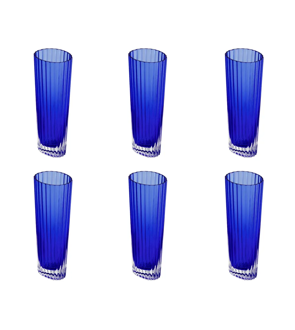 Juego de 6 Vasos de Champán Nastri Blue - Missoni