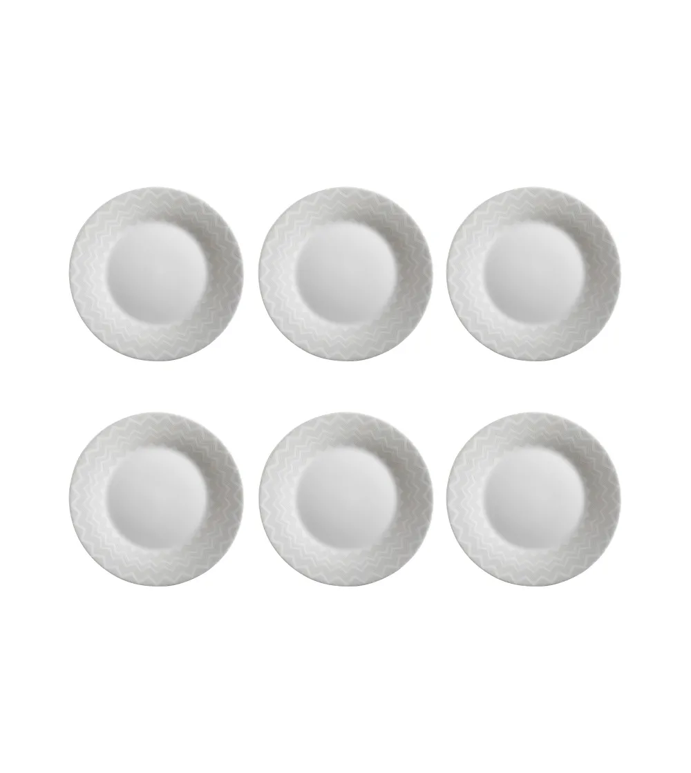 Lot de 6 Assiettes à Dessert Zig Zag White - Missoni