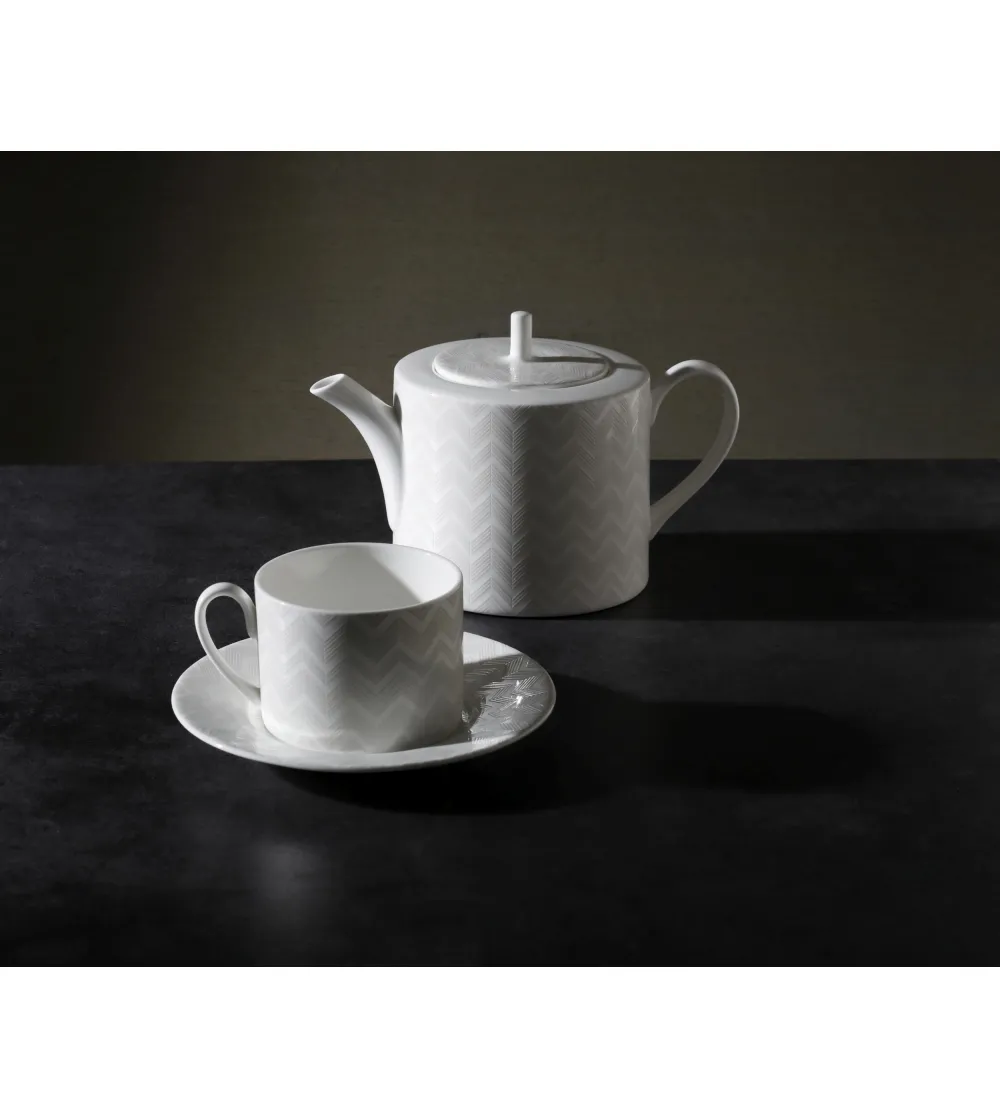 Missoni - 9 Piece Zig Zag White Tea Service