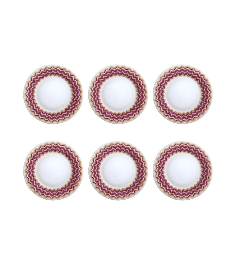 Missoni - Set of 6 Zig Zag Jarris 156 Dessert Plates