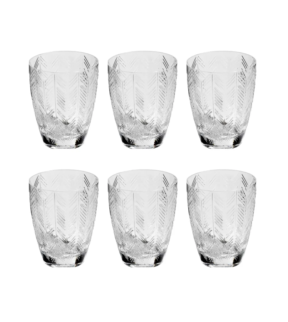 Missoni - Set of 6 Zig Zag Transparent Water Glasses