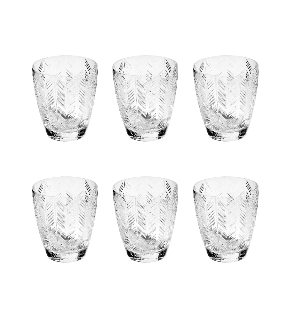 Juego de 6 Vasos de Vino Zig Zag Vidrio - Missoni