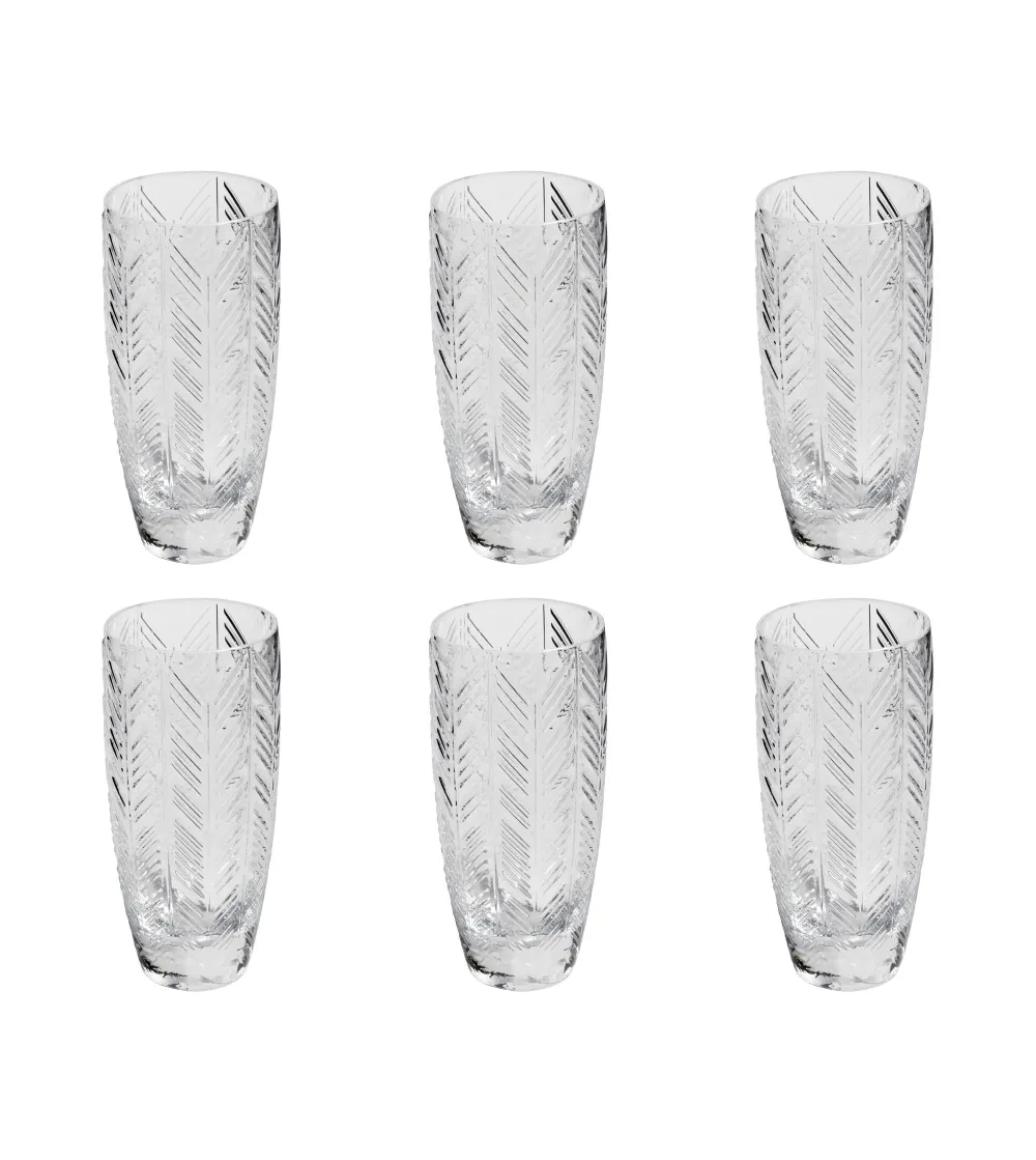 Missoni - Set of 6 Zig Zag Transparent Champagne Glasses