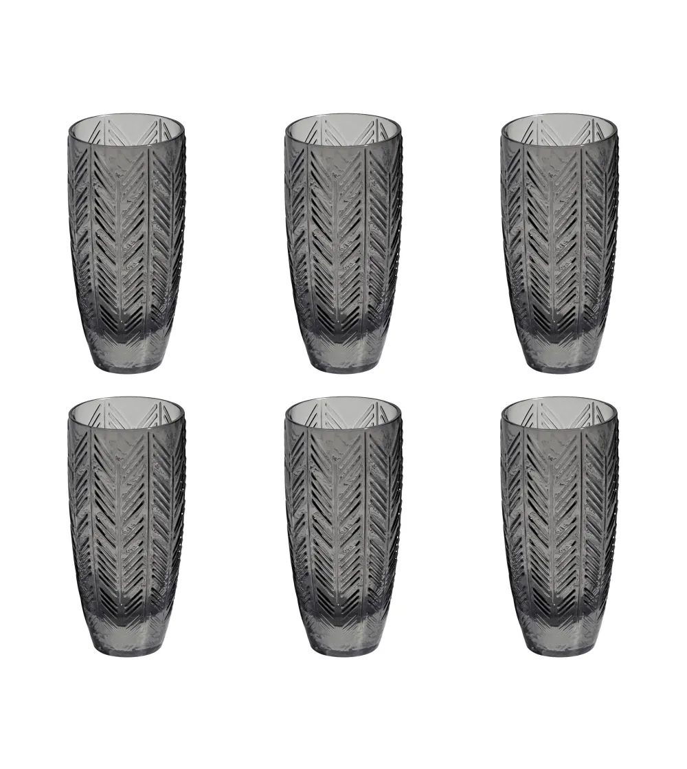 Juego de 6 Vasos de Champán Zig Zag Gris - Missoni